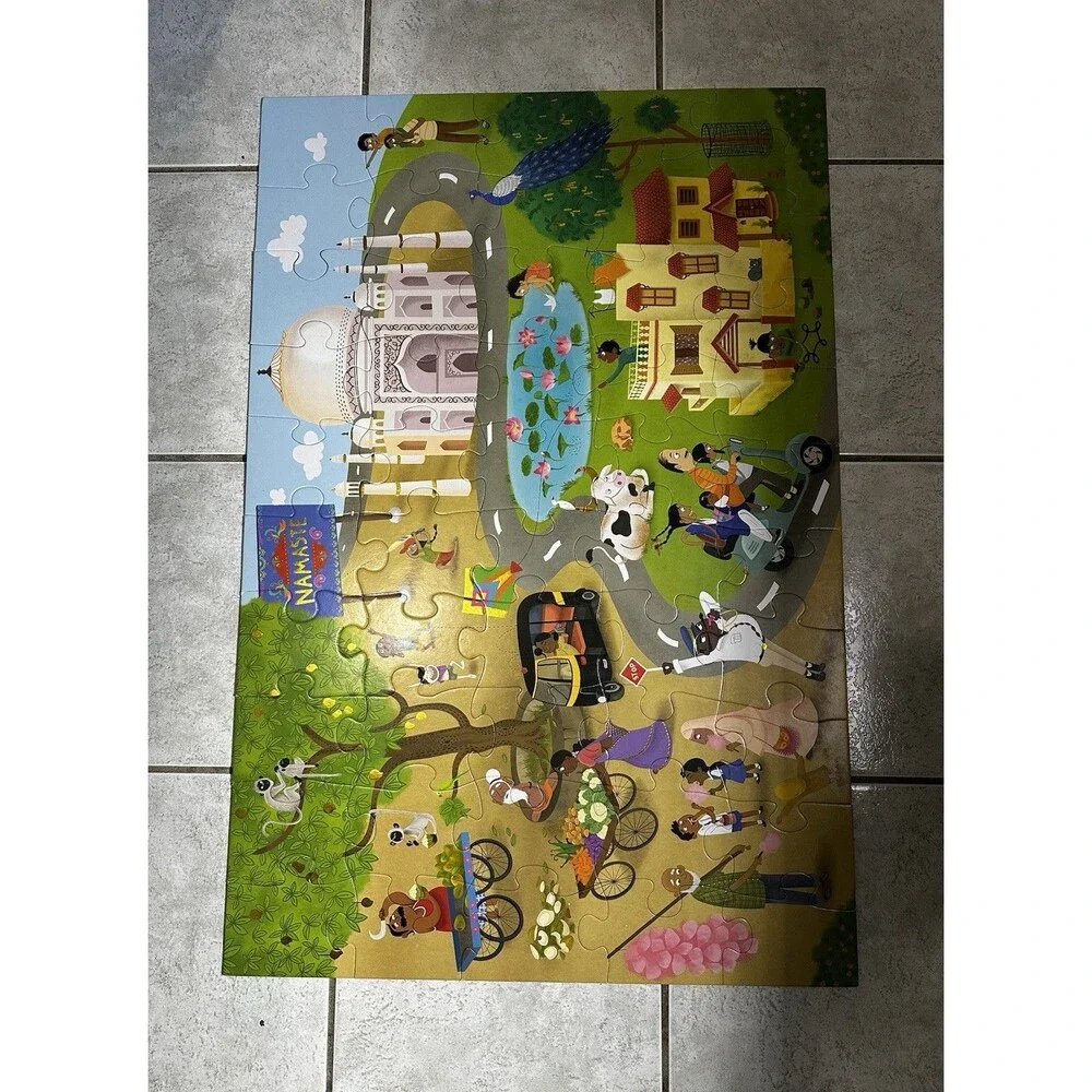 Kulture Khazana Namaste India Floor Puzzle 51 pc 3x2 ft Taj Mahal India Kids